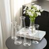 1Pc Plastic Striped Vases Transparent Vases Large-Bellied Vase For Wedding Banquets, Festivals And Home Table Decoration