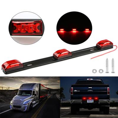 Red Clearance ID BAR Marker Light 3 Light 9 LED Trailer Sealed Stainless Steel