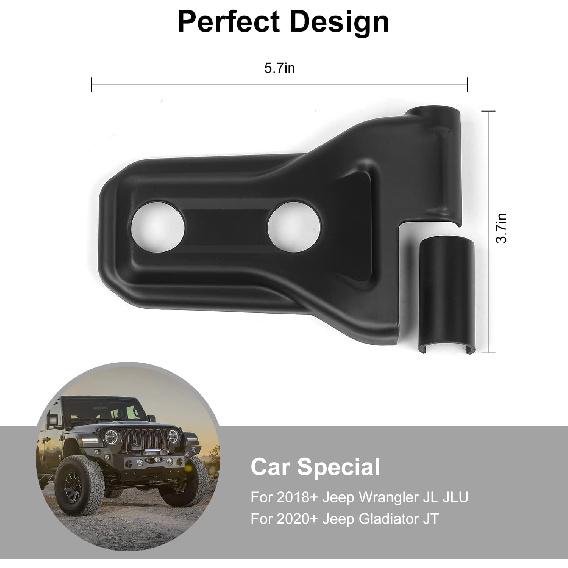 8PCS Door Hinge Cover Trim Accessories for 2018-2024 2025+ Jeep Wrangler JL JLU 2020-2024 2025+ Jeep Gladiator JT (Matt Black)