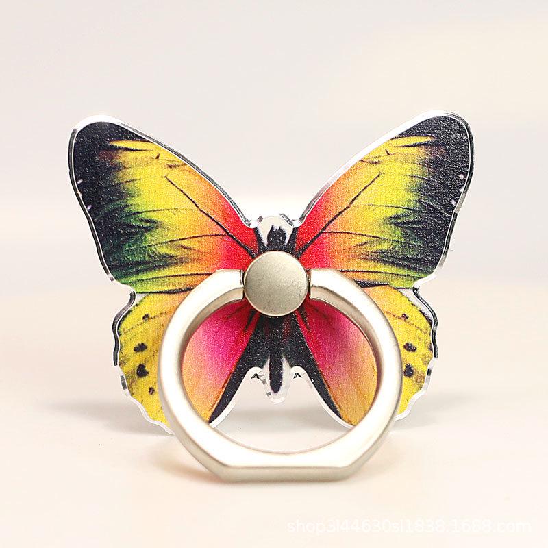 Butterfly Painted Mobile Phone Ring Stand - Cute, Creative Buckle Design for Men & Women