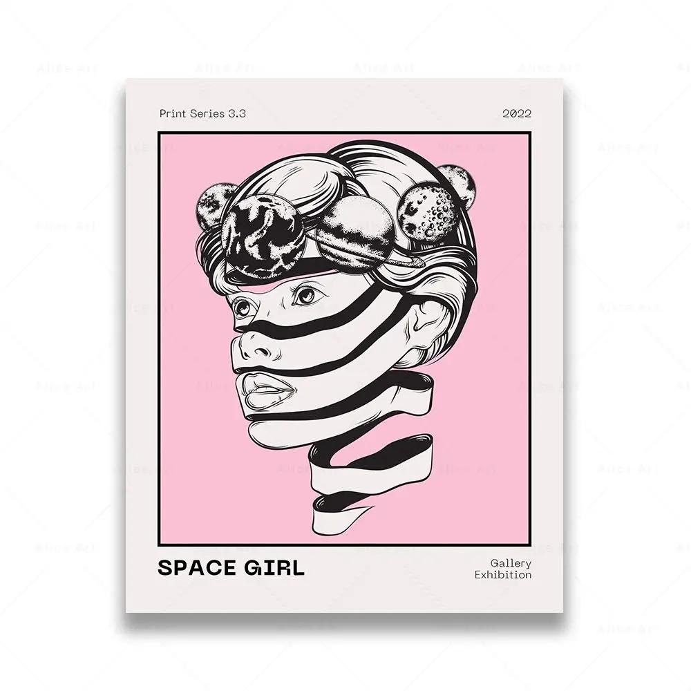 Skandinavische Einfache Wandkunst Freier Geist Verzerrte Realität Leinwand Ölgemälde Poster Drucke Heim Schlafzimmer Wohnzimmer Dekoration