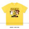 Spring Into Action Printed T-Shirt 100% Cotton Oversized Motivational Graphic Tees for Men Women Summer Tops Active Streetwear