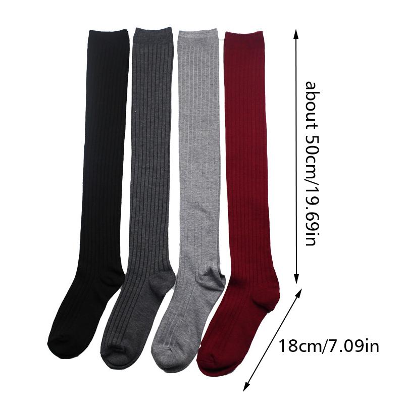 1 Pair Thigh Socks Playful One Size Warmth Knit Socks Minimalist Style High Stretch Versatile Multiple Colors
