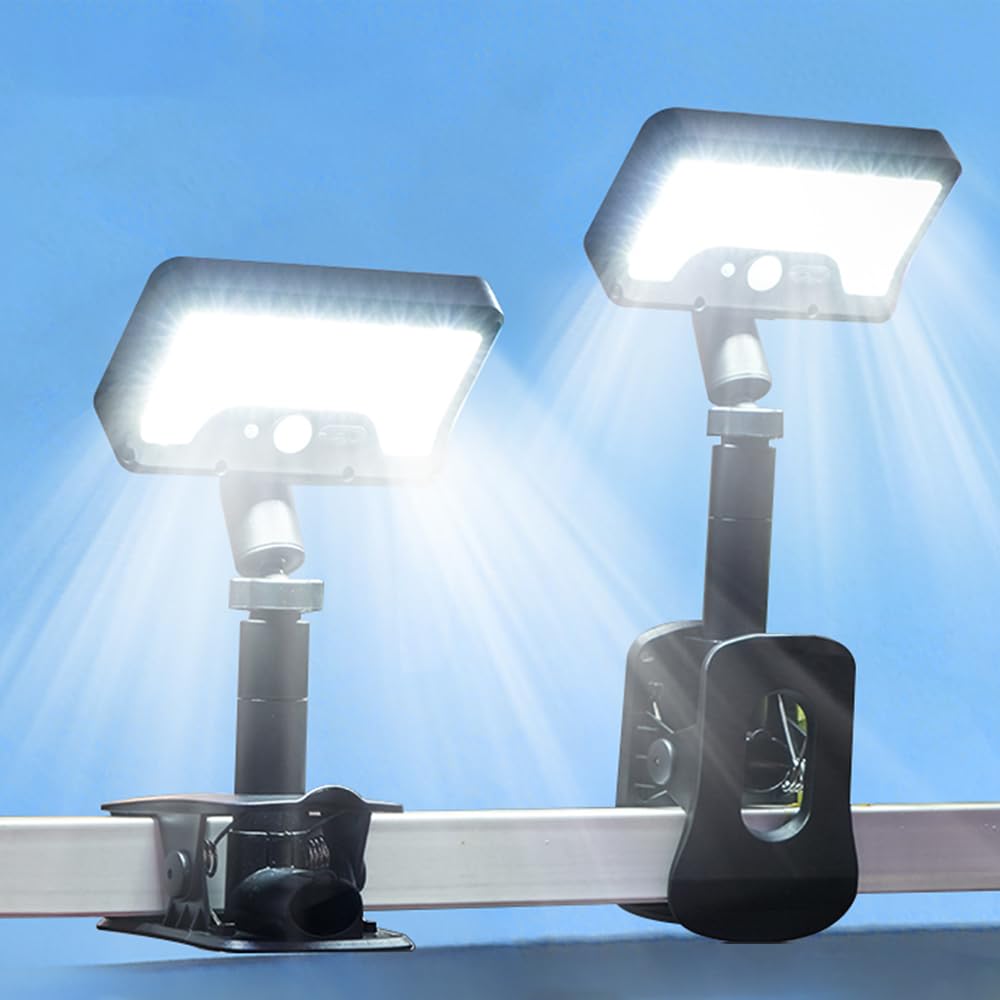 Outdoor Solar Light with Motion 92 Vertical or USB Zero Electricity IP65 Waterproof and Automatic Easy Garden Fence Earthquake Protection Clip-on