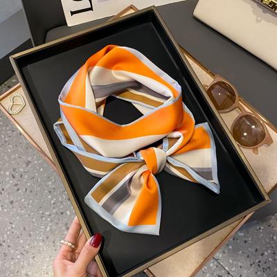 Luxury Summer Cashew Print Silk Scarf Headband Neckerchief Foulard Female Hair Scarfs Neck Tie Lady Skinny Scarves Soft Satin