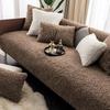Amerikaans Licht Luxe Antislip Teddy Fleece Bankkussen | Dik Pluche Universele Hoes voor Leren Banken
