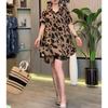 Women Summer Loose Fit Leopard Print Short Sleeve Top and Shorts Set Plus Size Outfit Comfortable Two Piece