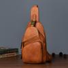 Top Layer Tree High Vegetable Tanned Cowhide Handbag, Vintage Men's Chest Bag
