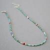 French niche design literary and retro Bohemian turquoise handmade beaded temperament extremely fine necklace collarbone chain