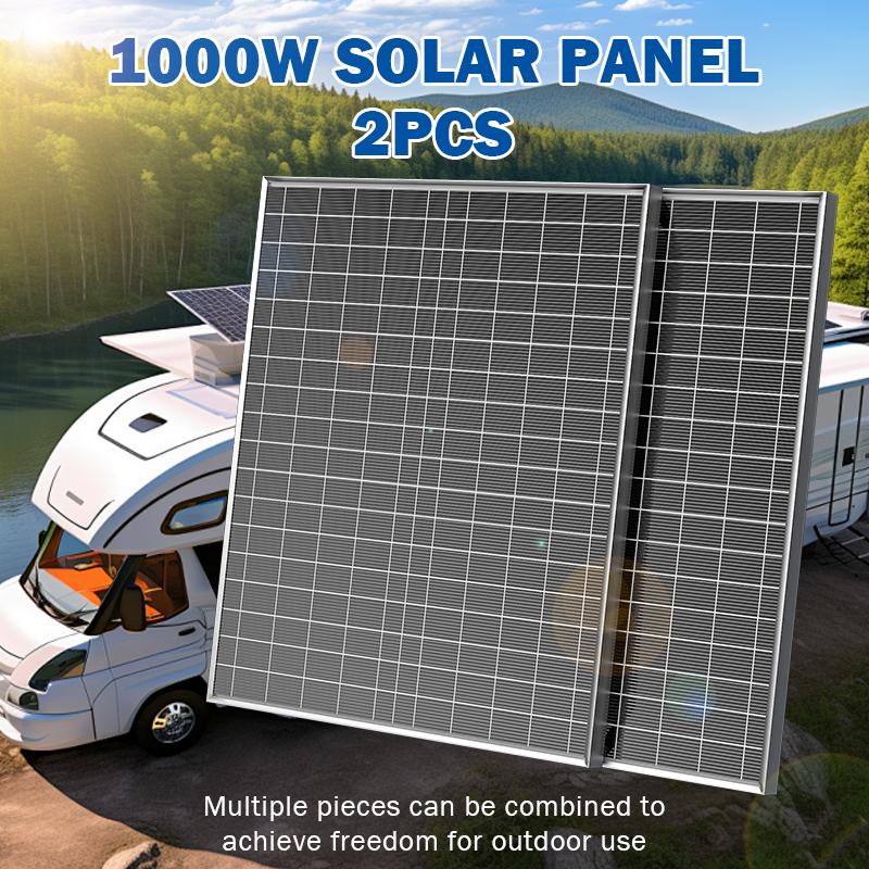 500W-1000W Polycrystalline Solar Panel Kit 12V Portable Charger Power Generator for Home RV Camping Outdoor Travel 4