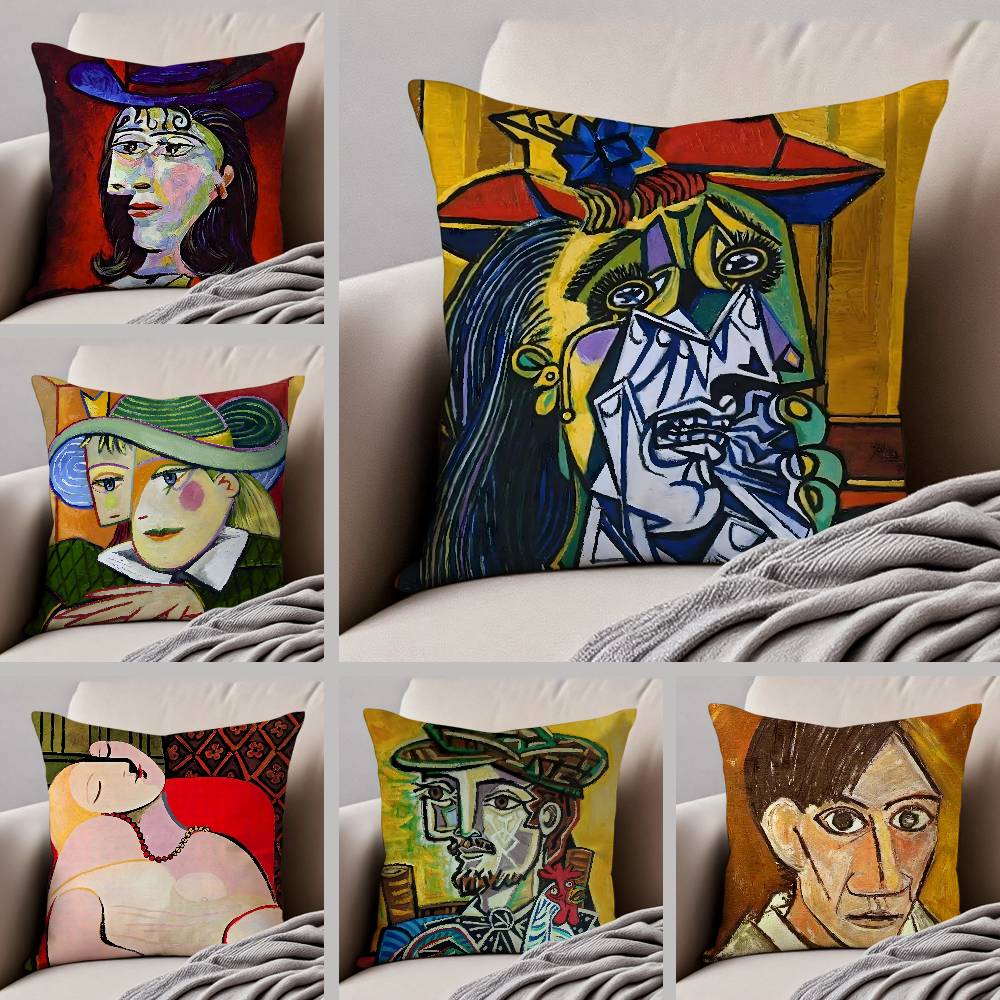 Picasso Kissenbezug Staubmilbenfrei Verdeckter Reißverschluss Sofa Bett