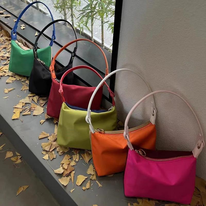 New Longxiang Bag Oxford Cloth Hand-held Armpit Bag Double-sided Trendy Casual One Shoulder Dumpling Bag for Women