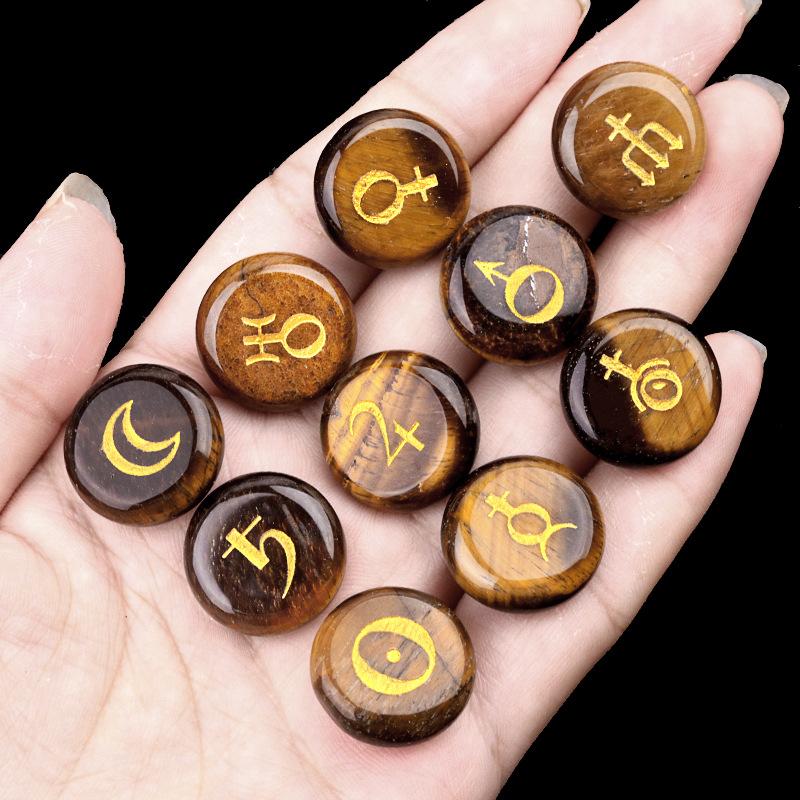 Top Ten Planetary Symbols of the Solar System Planet Sphere Astronomical Symbols Galaxy Planet Learning Runes Polished Standard коричневый
