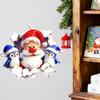 Christmas Creative Wall Stickers Cute Cartoon Santa Claus Breaking Wall Home Decor Christmas Window Wall Door Art Decorations