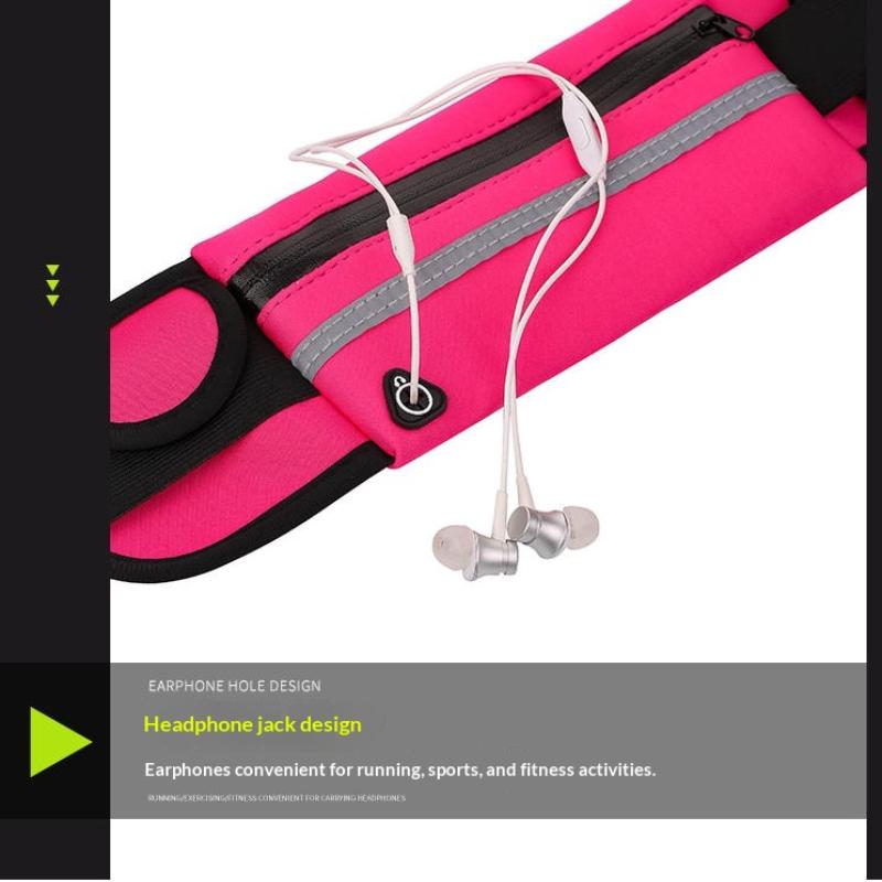Reflective Running Waist Belt Slim Water Resistant Adjustable Strap for Gym Workout Marathon Jogging Portable Phone Pouch