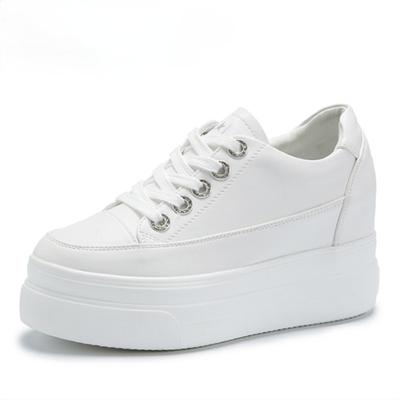 Zapatillas de Mujer 2024 Nuevos Zapatos Casuales Mujer Otoño Cómodos Transpirables Zapato Blanco Tacones de 8CM Plataforma Aumentadora de Altura Femme