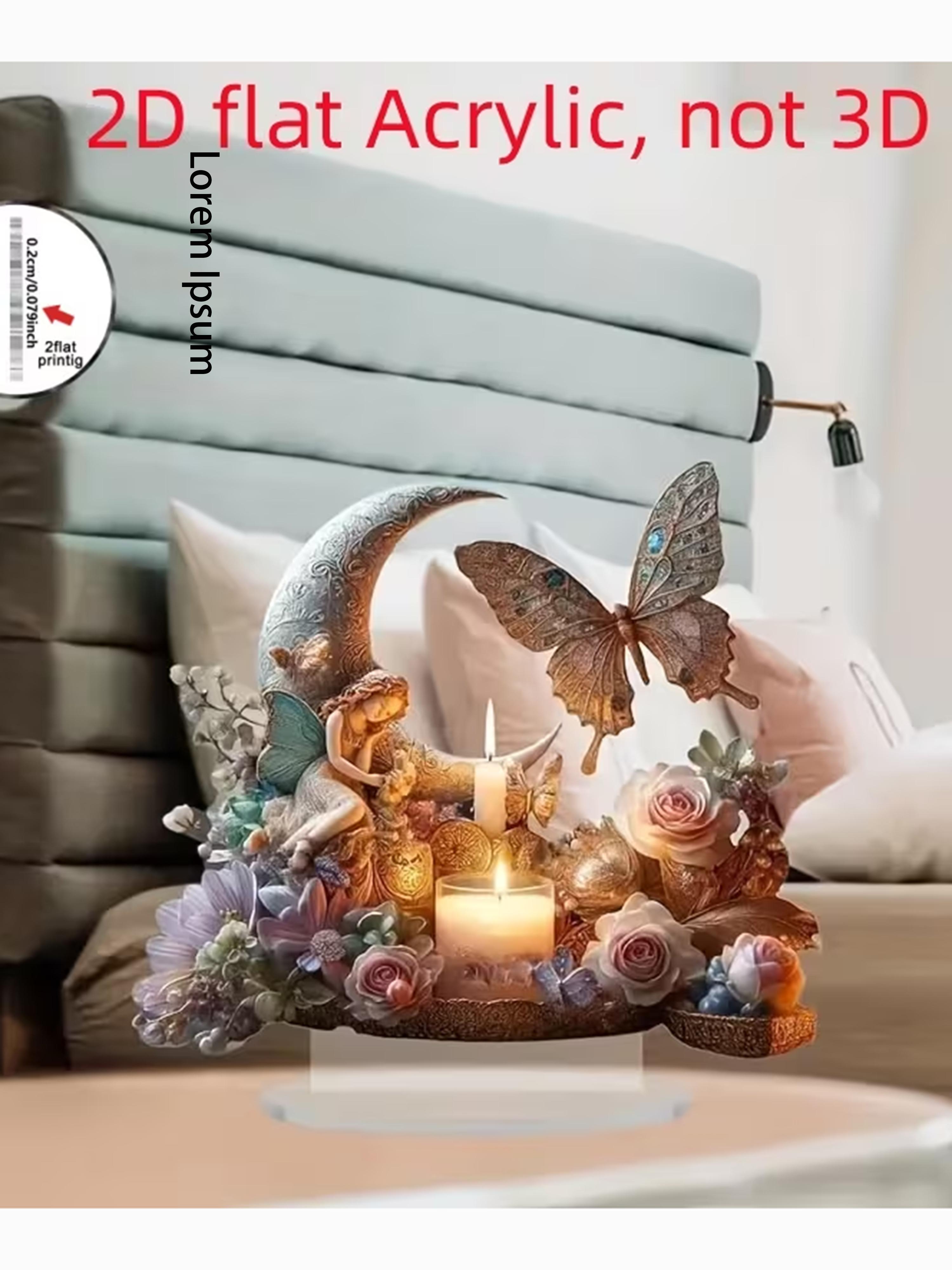 Dreamy Fairy Tale Moon Butterfly Fairy Candlestick Ornament Multi-Purpose Desktop Ramadan Decoration 20cm