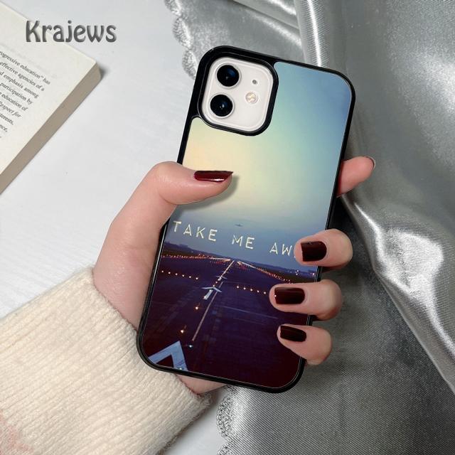 Krajews Airplane Plane Travel soft Phone Case Cover For iPhone 17 Air 16 15 14 plus 12 13 pro max coque Fundas