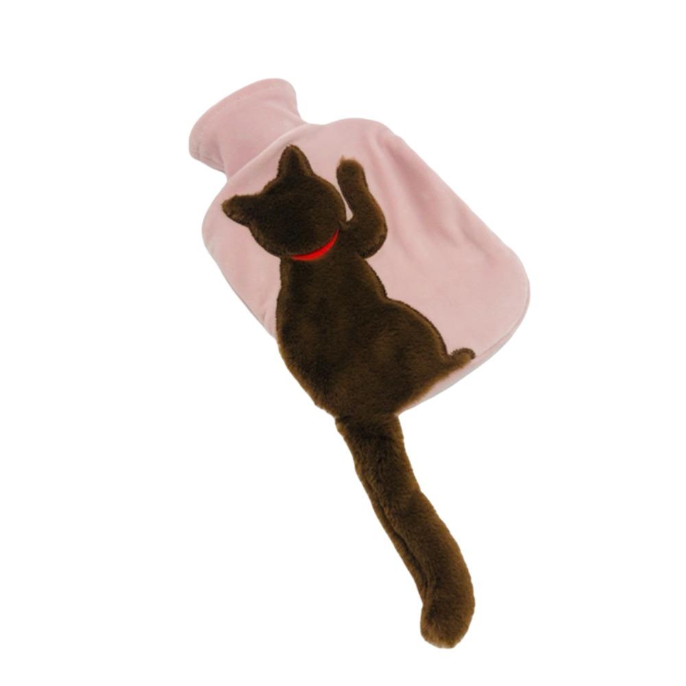 

Cartoon Water-filled Hot Water Bag Long Cat Tail Water Injection Bag Cute Hot Water Bottle Office розовый