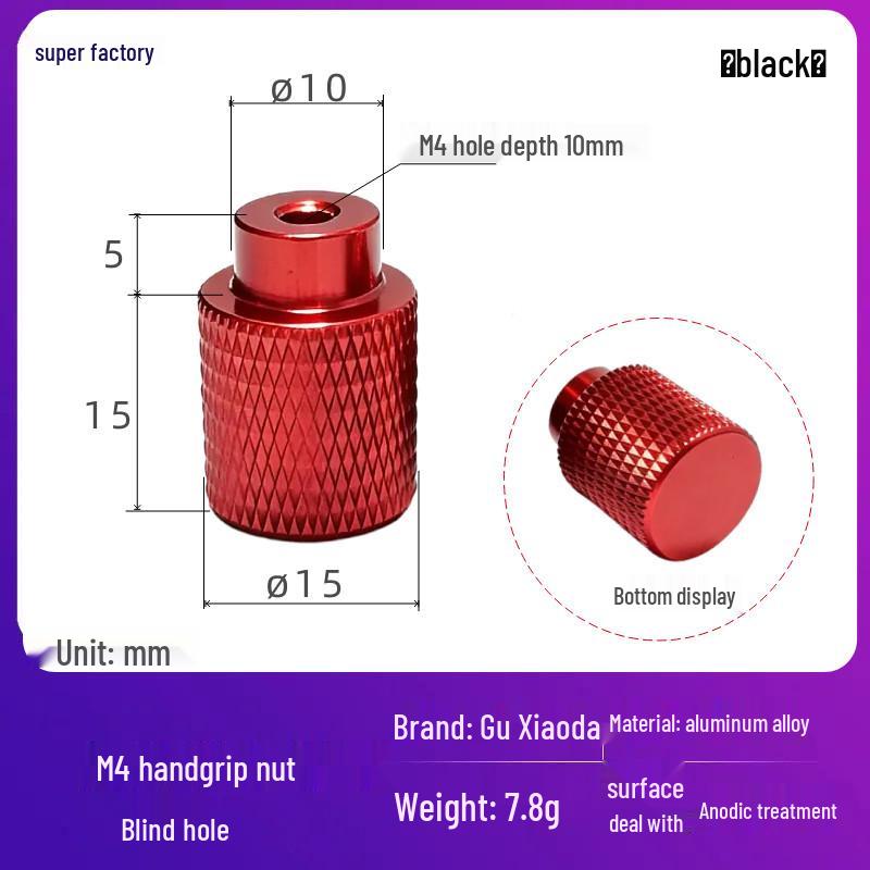 Aluminum Alloy Extended Handle Knurled Adjustment Nut Cap M4/M5