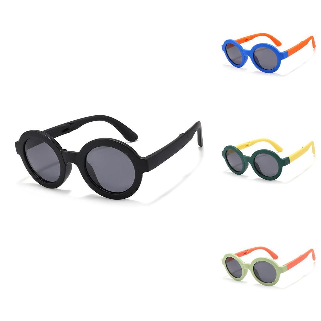 Childrens Sunglasses Foldable Round Frame Summer Outdoor Sun Protection Uv