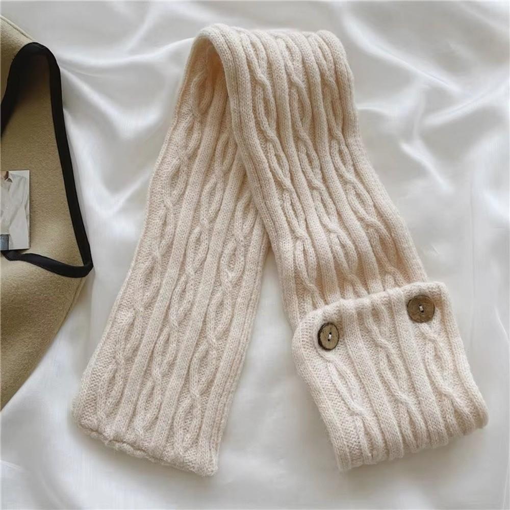Warm Knitted Wool Scarf Winter Short Snood Neckerchief Korean Cross Neck Scarves  For Women Girl