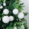 12Pcs 8cm Christmas Tree Balls Ornament Big Glitter White Red Xmas Tree Hanging Pendant Decoration For Home 2025 New Year Gift