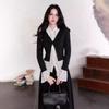Slim Fit False Two-piece Top Flip Collar Lace Long Sleeved Knitwear  Spring Autumn
