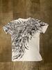 Moda estiva uomo europea e americana stampa teschio con lettere T-shirt comoda e traspirante con scollo rotondo top da esterno per strada