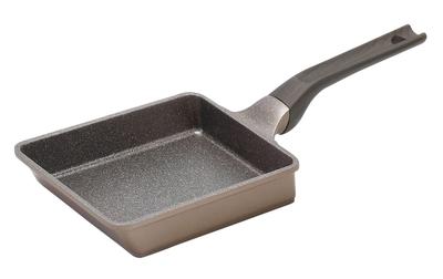 Tamagoyaki-Bratpfanne aus Perlmetall, 15 x 18 cm, Mega-Stein, Gasfeuer, hält nur Essstäbchen, HB-6787