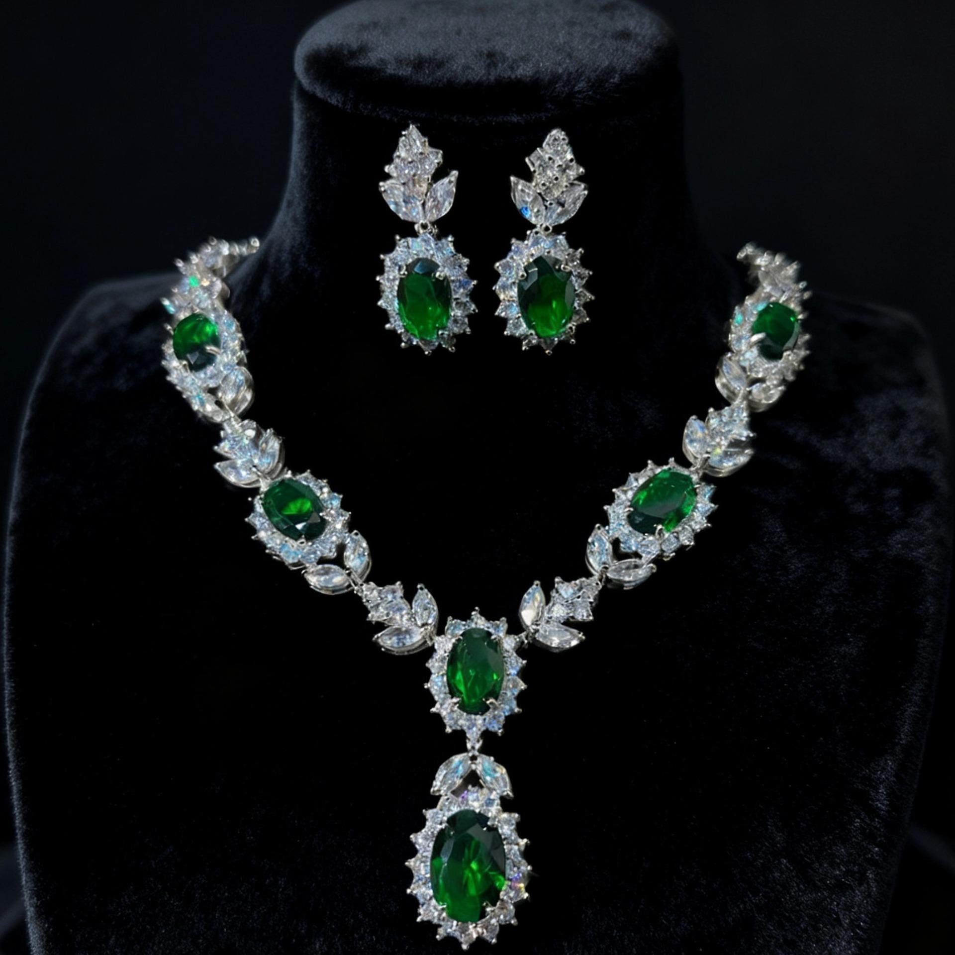 

Елегантний набір ювелірних виробів з діамантами: Намисто, сережки та каблучка для вечірніх суконь Adjustable Ring_J1177