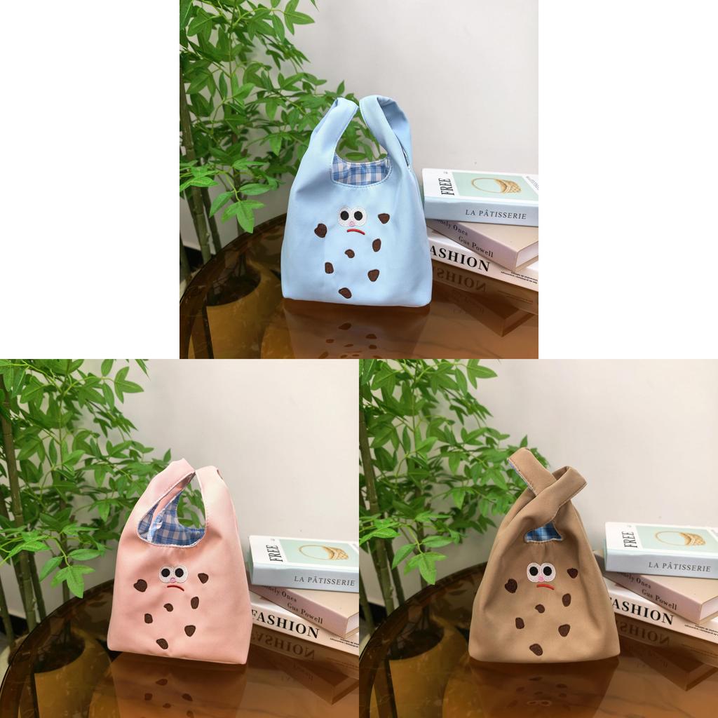 Canvas Embroidered Handbag With Cartoon Art For Daily Casual Use