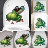Self-adhesive PVC Toilet Stickers Funny Frog Pooping Waterproof for Bathroom Toilet Seat Decor