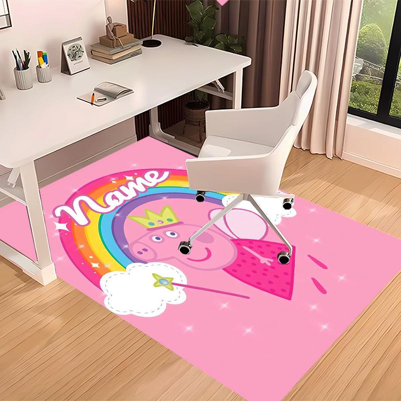 Custom personalization Peppa Pig Print Area Rug - Soft, Washable Non-Slip Indoor Mat,Living Room,Home&Office Decorative Rug