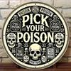 Gothic Skull Metal Wall Decor 8x8 Round Sign for Bar
