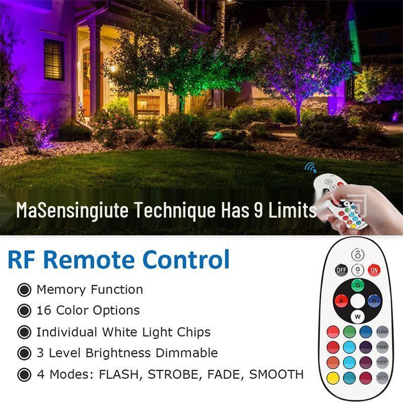RGBW LED Landscape Spotlight with RF Remote Control