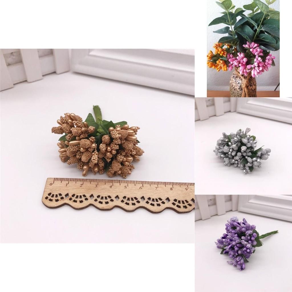 Elegant 12pcs Small Pearl Berry Bunch For Beautiful Diy Wreath And Wedding Decor