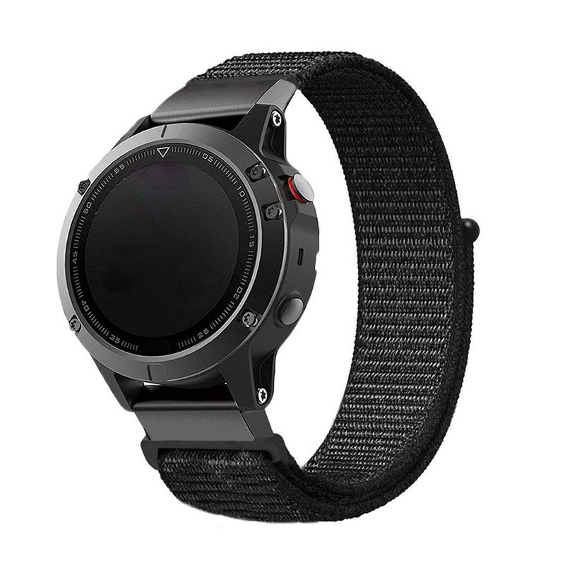 

22mm Nylon Closure Watch Strap Wrist Band for Garmin Fenix 5 Black