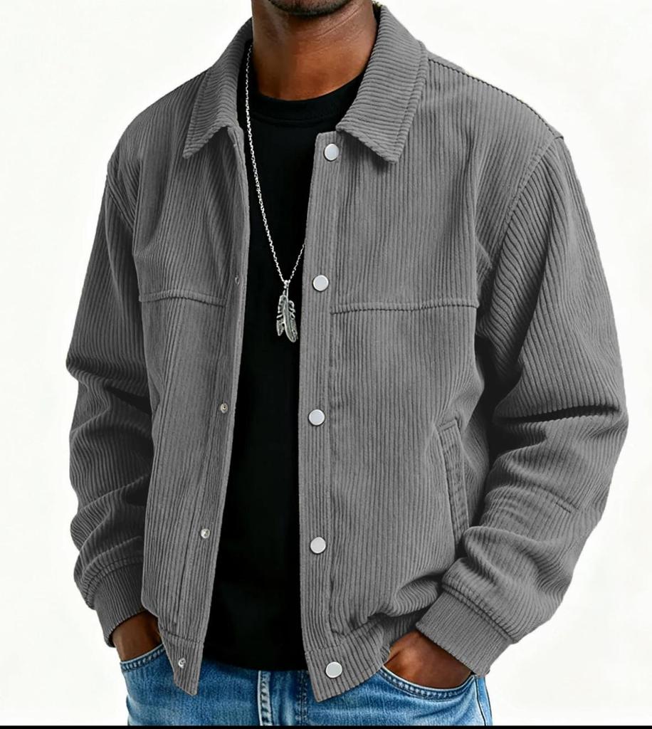 Herbst 2025 Herren Einfarbige Freizeitjacke - Schlichter Stil, Langarm, Knöpfe, Europäische & Amerikanische Mode.