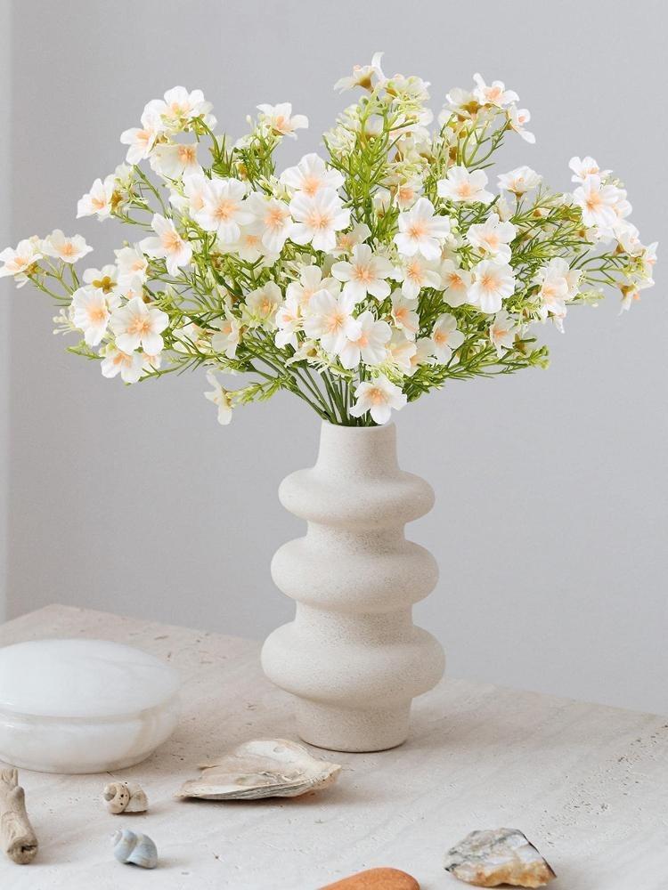 5 Pcs Silk Gypsophila Artificial Bouquets UV Resistant Fake Flowers Artificial Babys Breath Flowers for Home Wedding Party DIY Arrangement Table Decor