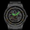 Hollowed Out Men's Fully Automatic Mechanical Watch Stainless Steel Men's Fashionable Waterproof Luminous Trendy Watch