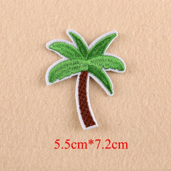 5Pcs Coconut Palm Tree Embroidered Patch Iron on Patch DIY Sewing