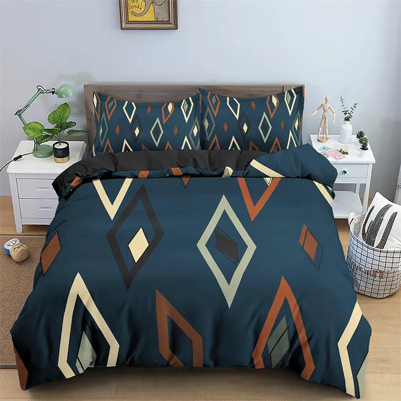 Nordic Geometric Duvet Cover Abstract Bedding Set Single King for Teen Adults Room Decor Microfiber Comforter Cover Pillowcases