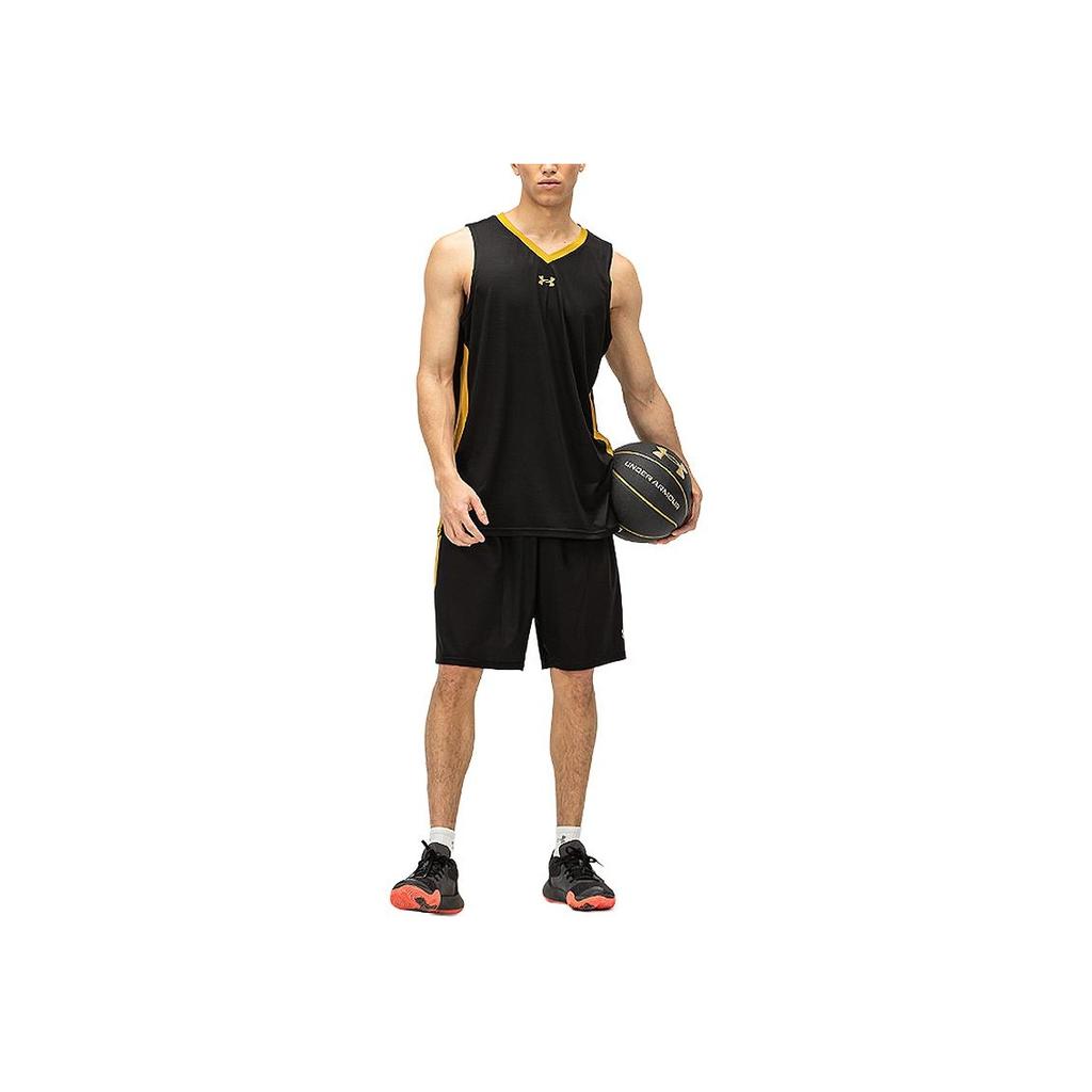 Under Armour Color Block Knit Training Basketball Vest Men Tops Black 21500107-001