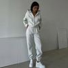 Casual Zipper Hoodies Suit Women Loose Short Jacket High Waist Elastic Jogger Trousers Sets Autumn Sport Outdoor Outfit