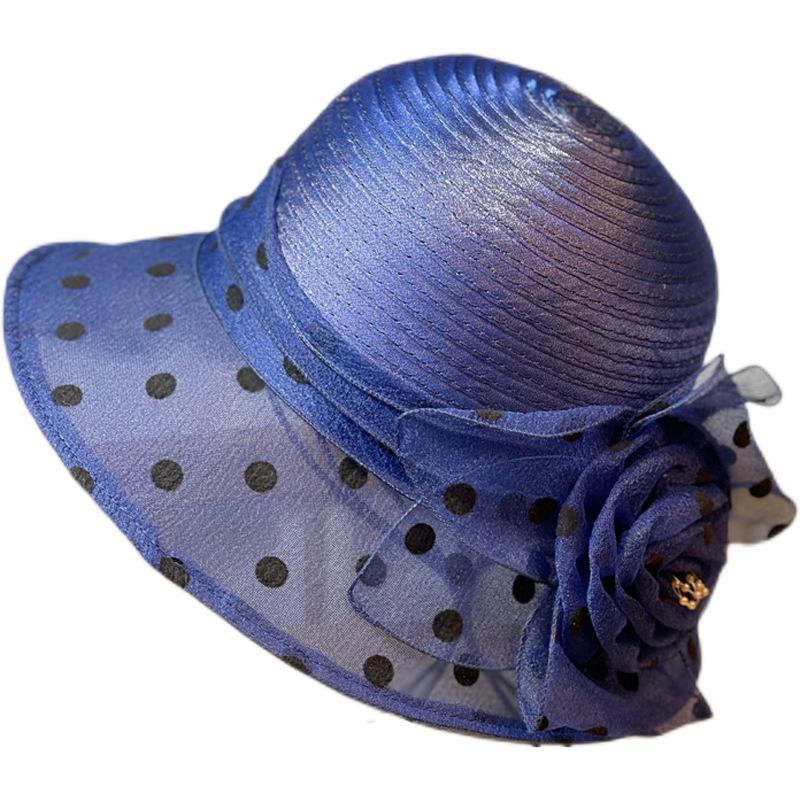 Top French Womens Hat British Flower Socialite Hat Polka Point Style Elegant