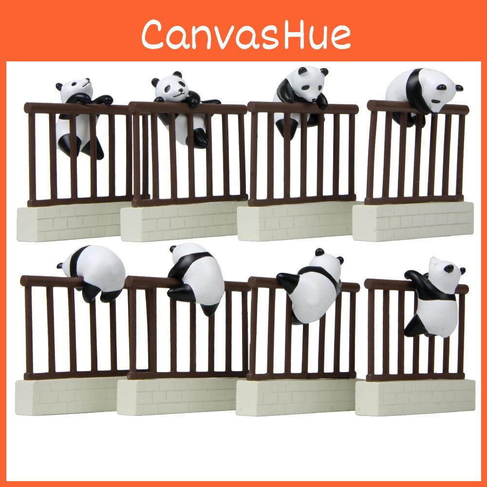 Panda Escaping Cute Over The Wall Mini Model Ornament For  Decoration Desktop