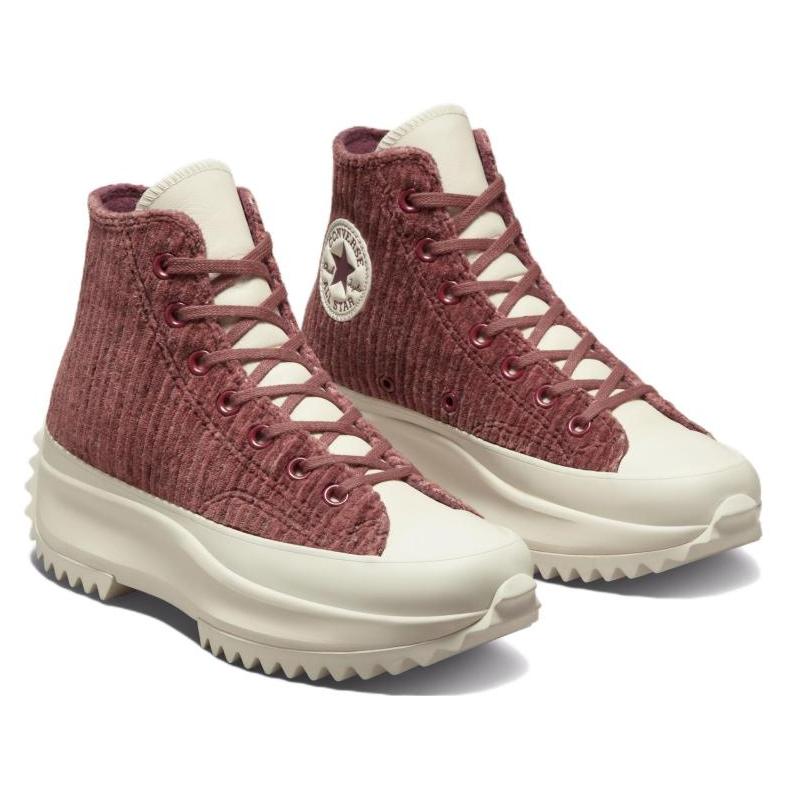 Converse Run Star Hike Trendy Comfortable Everyday High Top Espadrilles Unisex Reddish Brown