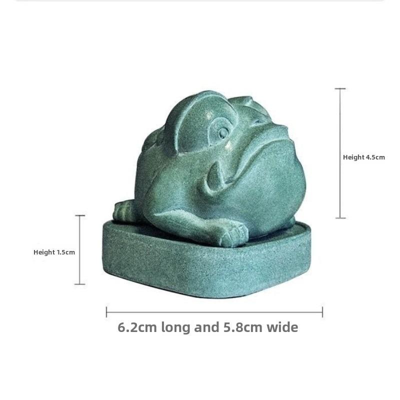 Golden Toad Sand Stone Ornament,Three-legged Attracts Rich Tea Pets, Living Room Office Home Decoration Store Opening Gifts