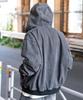 WEGO Workers Hooded Size Denim Sonata Blouson, Men's, L, Black,